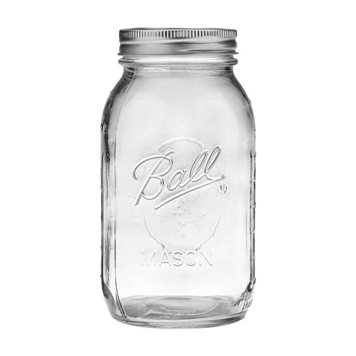 Regular Mouth 32-Ounces Mason Jar with Lids and Bands, Clear, Pack Of 2 G174508