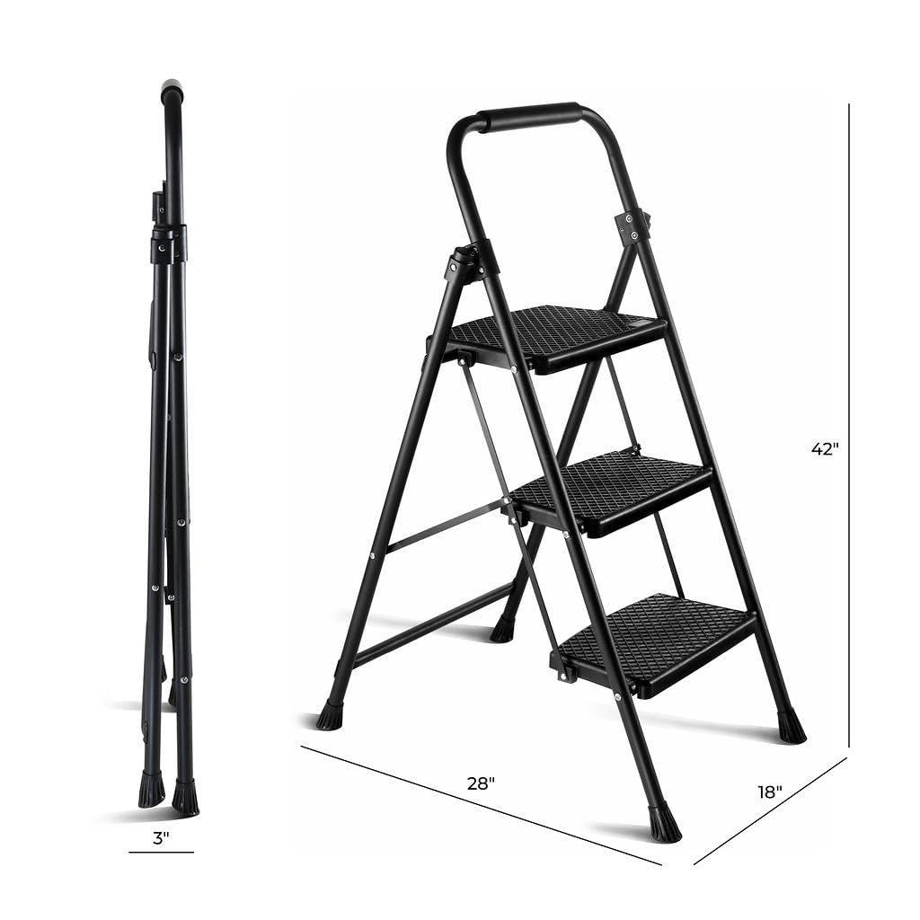 Folding Step Ladder with Anti-Slip Pedal B93294