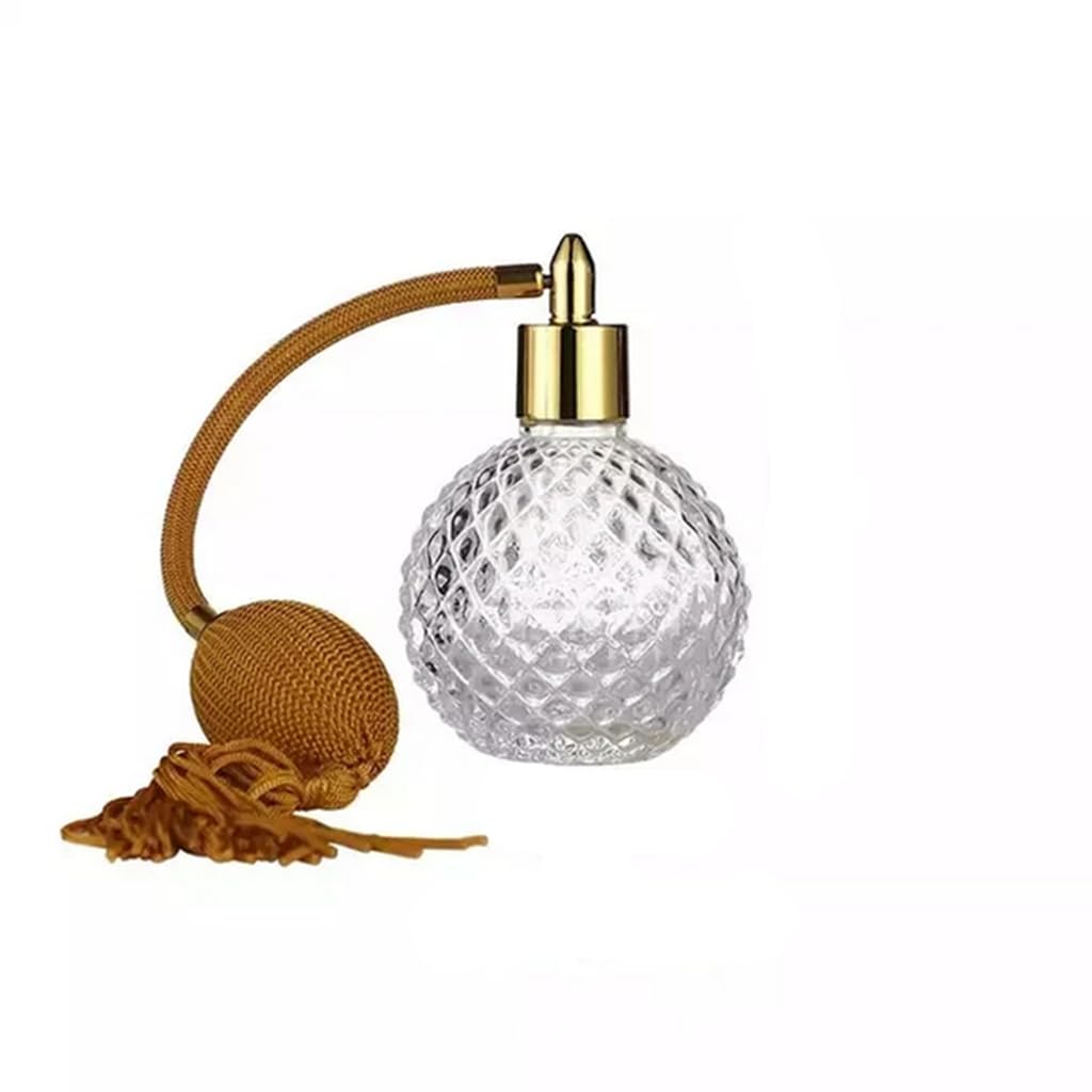 80ml Clear Crystal Perfume Bottle Gold Long Spray Atomizer Refillable Glass Z6449