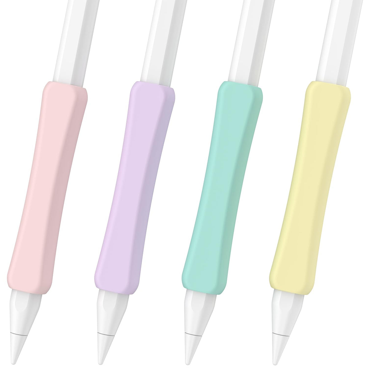 Silicone Grip Compatible with Apple Pencil 2nd Generation, USB-C & Pro (Purple/Pink/Yellow/Green) W205063