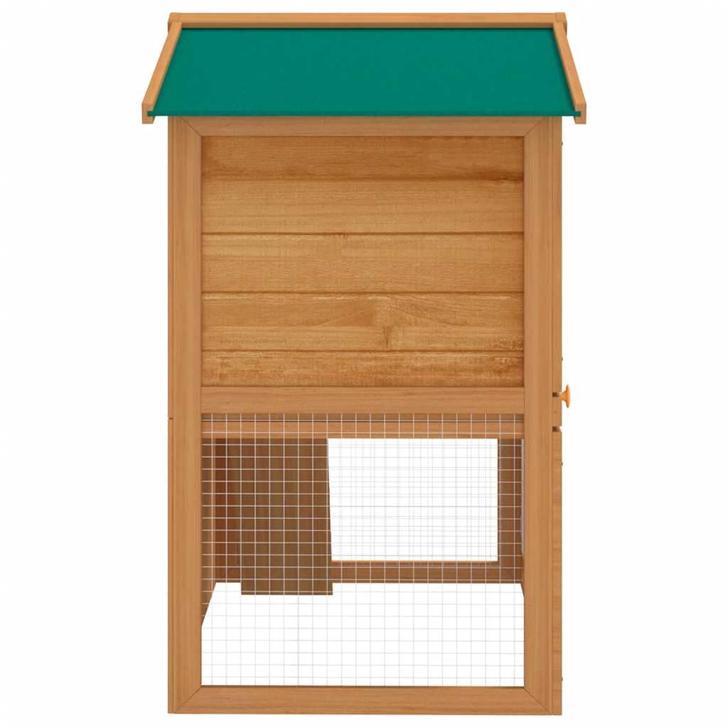 2-Tier Outdoor Rabbit Hutch with Wood Frame and Ramp Y716674