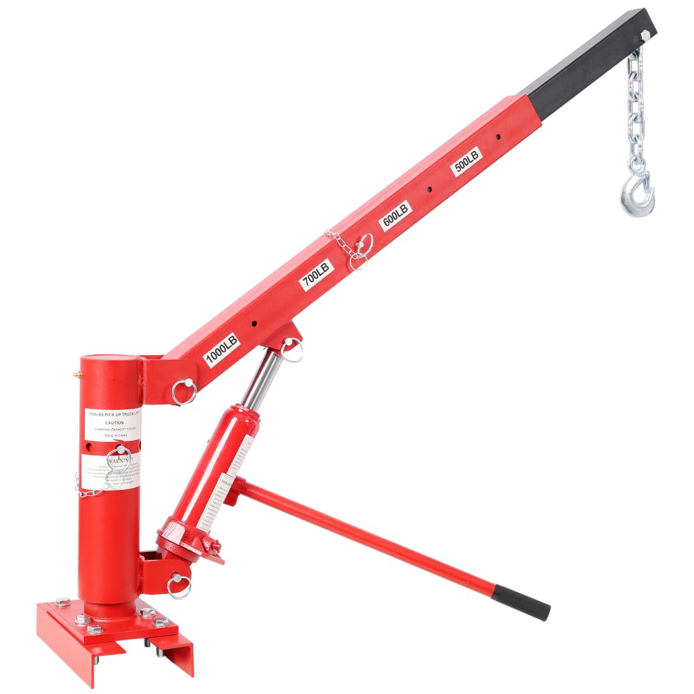 1000lbs Capacity Hydraulic Truck Bed Crane with 360° Swivel Base Y763799