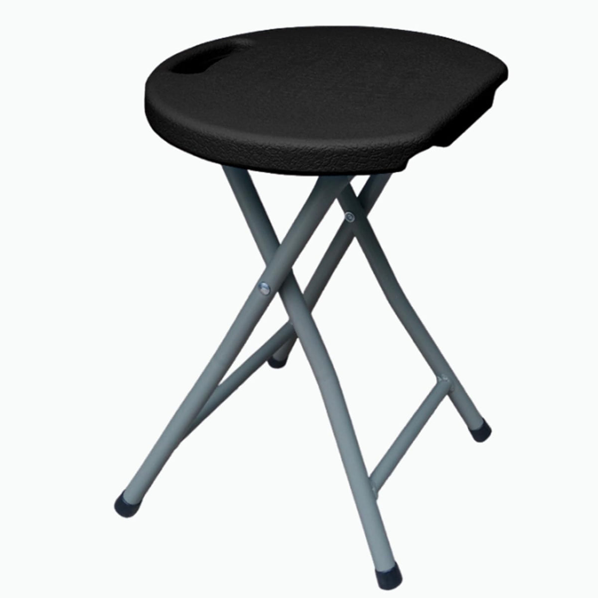 Black 18 Inch Folding Stool with Handle K6841