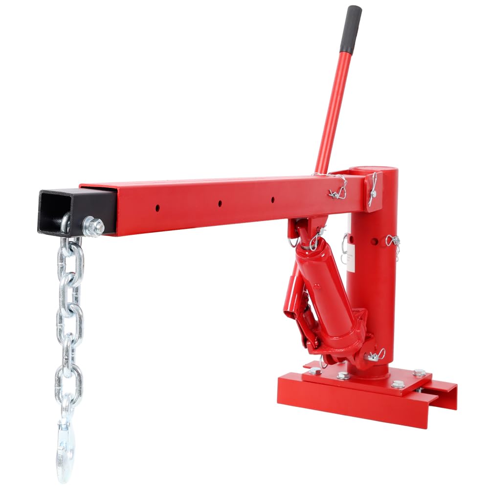 1000lbs Capacity Hydraulic Truck Bed Crane with 360° Swivel Base Y763799