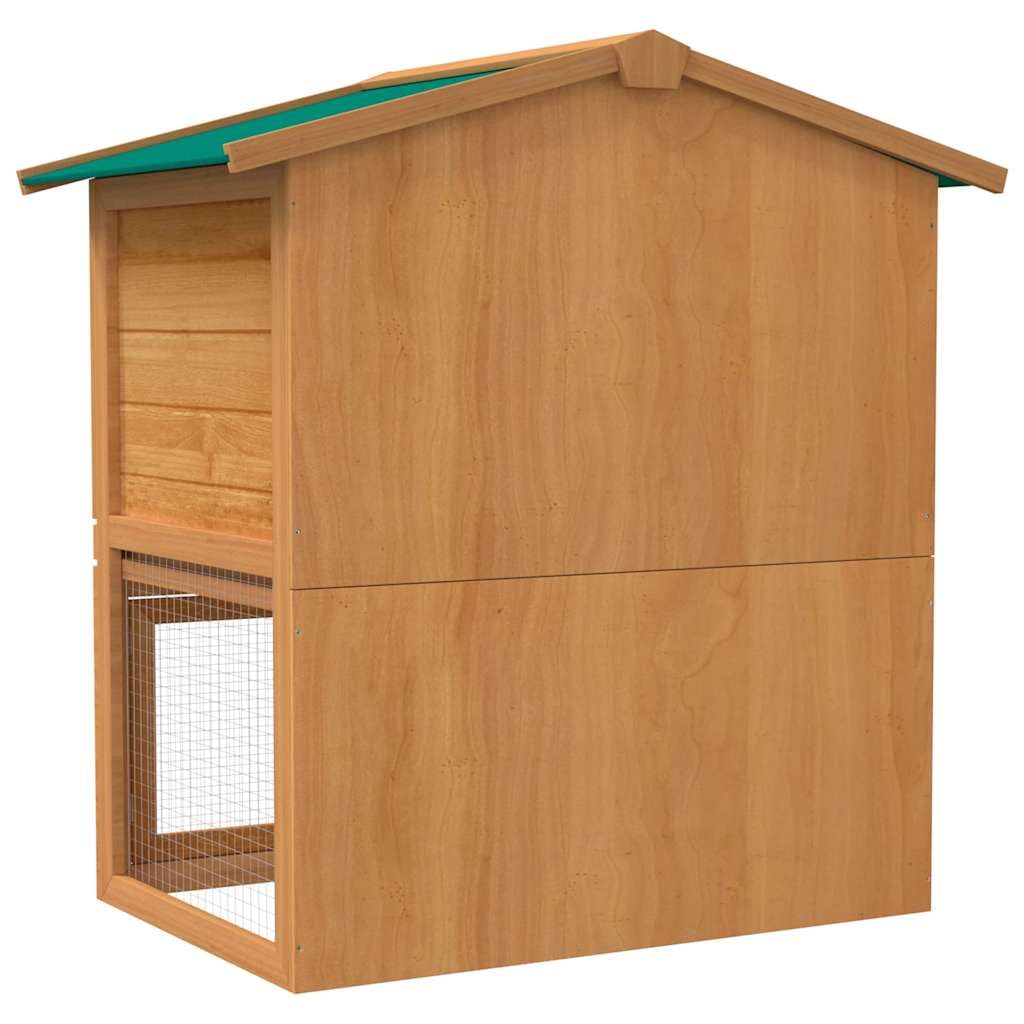 2-Tier Outdoor Rabbit Hutch with Wood Frame and Ramp Y716674