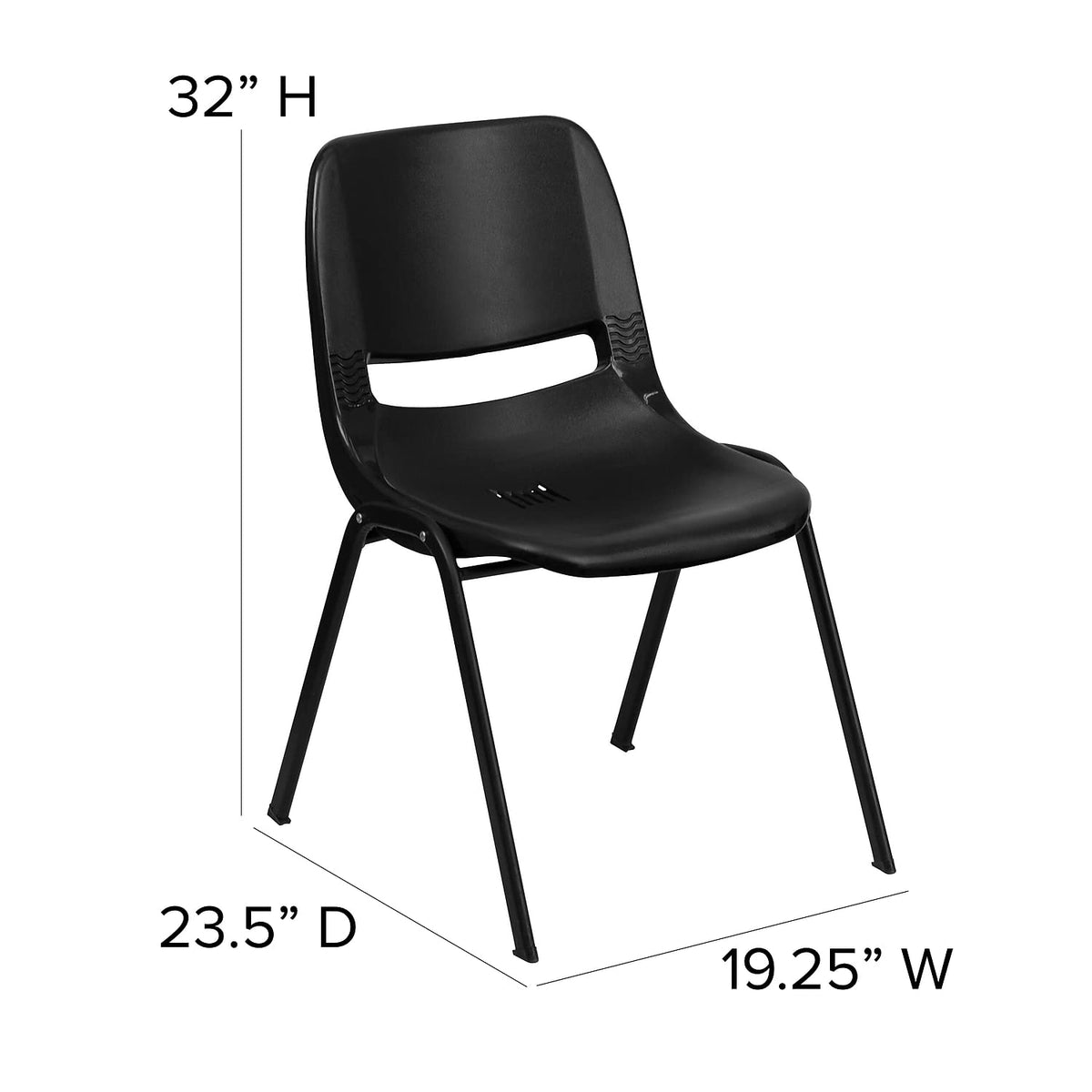Black Ergonomic Stack Chair 5-Pack O34574
