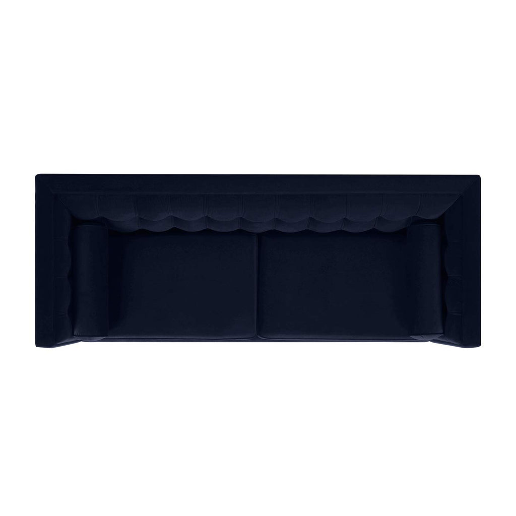 Dark Navy Blue Performance Velvet Tufted Sofa W178