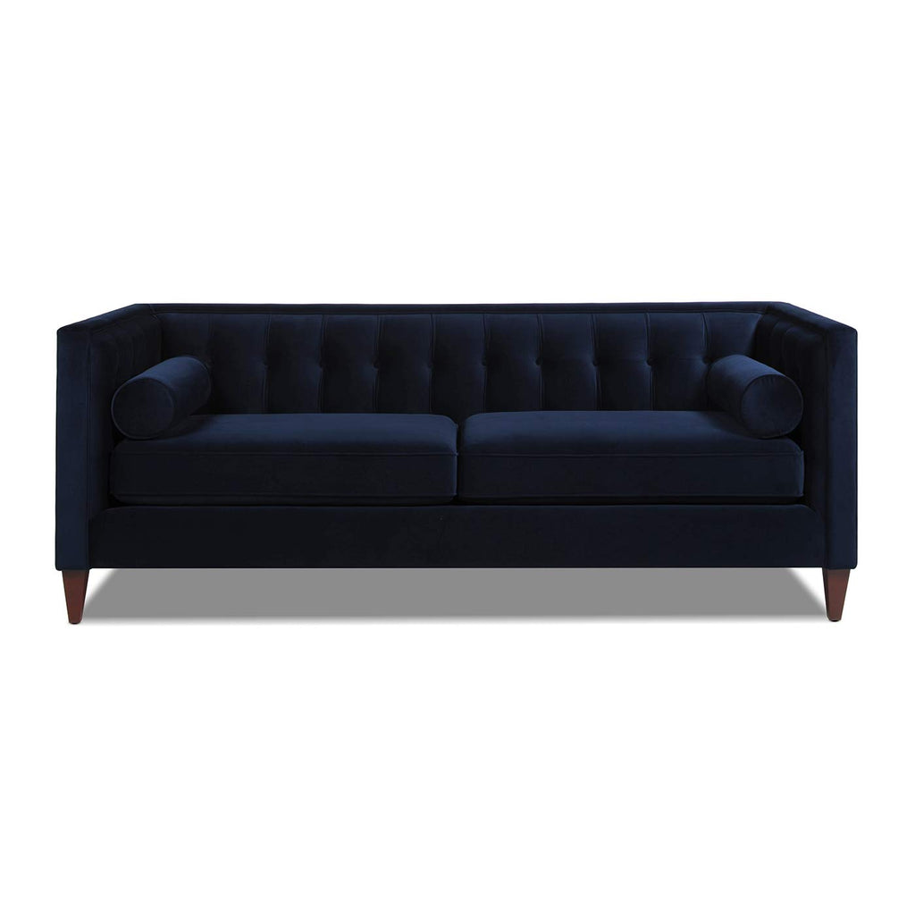 Dark Navy Blue Performance Velvet Tufted Sofa W178