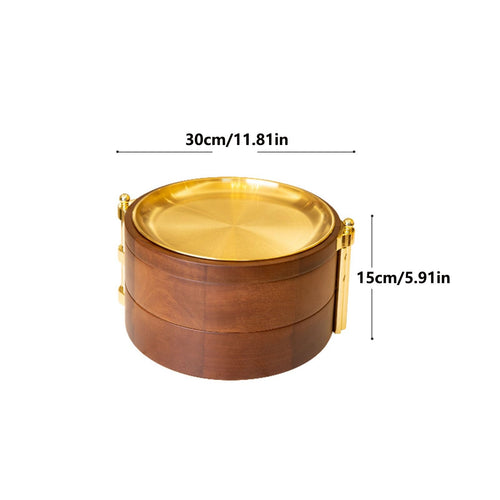 3 Layers Solid Wood Fruit Bowl O9896