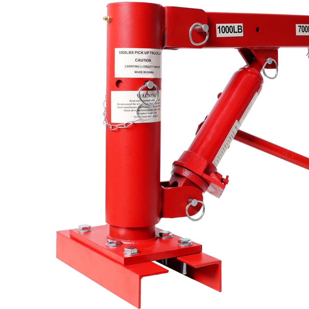 1000lbs Capacity Hydraulic Truck Bed Crane with 360° Swivel Base Y763799