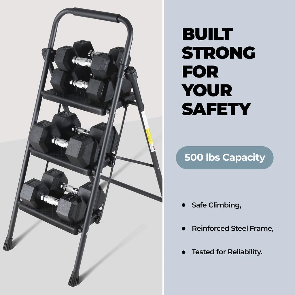 Folding Step Ladder with Anti-Slip Pedal B93294