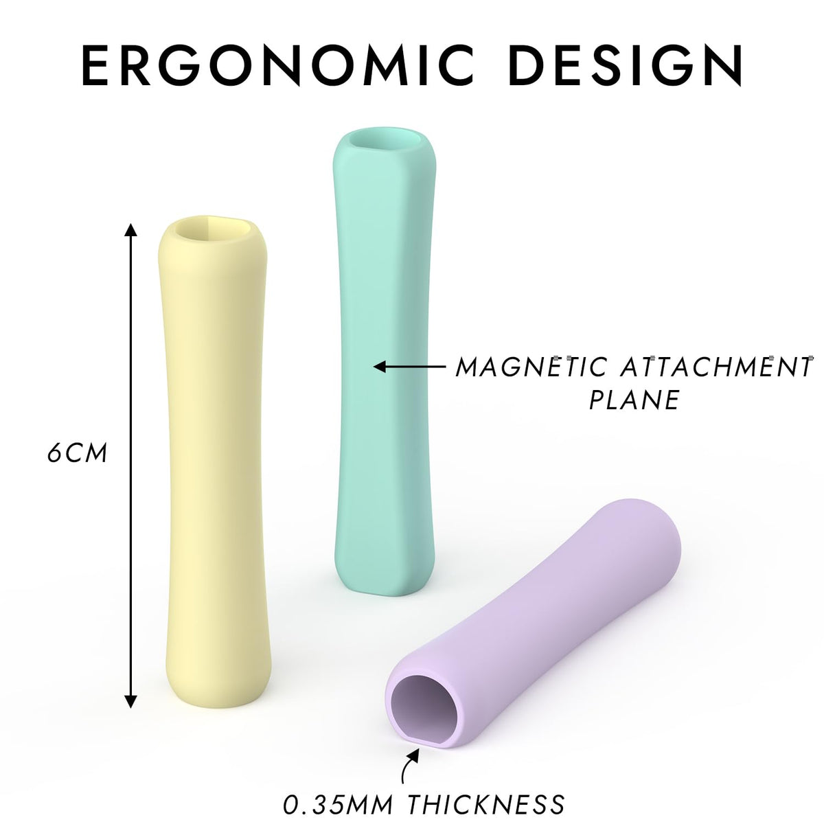 Silicone Grip Compatible with Apple Pencil 2nd Generation, USB-C & Pro (Purple/Pink/Yellow/Green) W205063