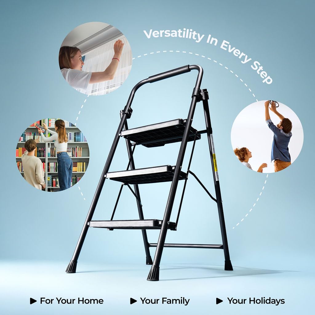 Folding Step Ladder with Anti-Slip Pedal B93294