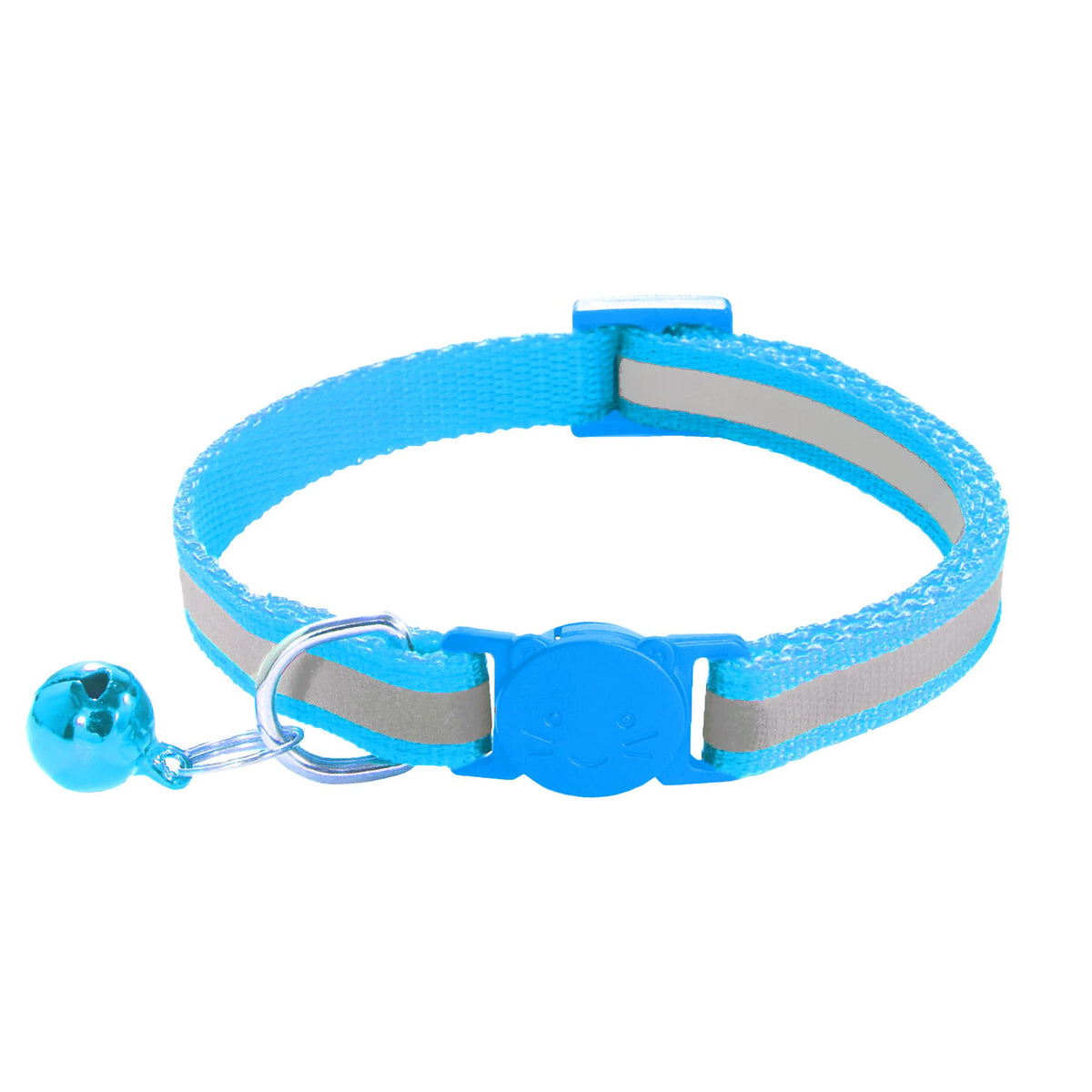 2 Pack Breakaway Cat Collars with Bells, Reflective, Claw Print, Sky Blue C126