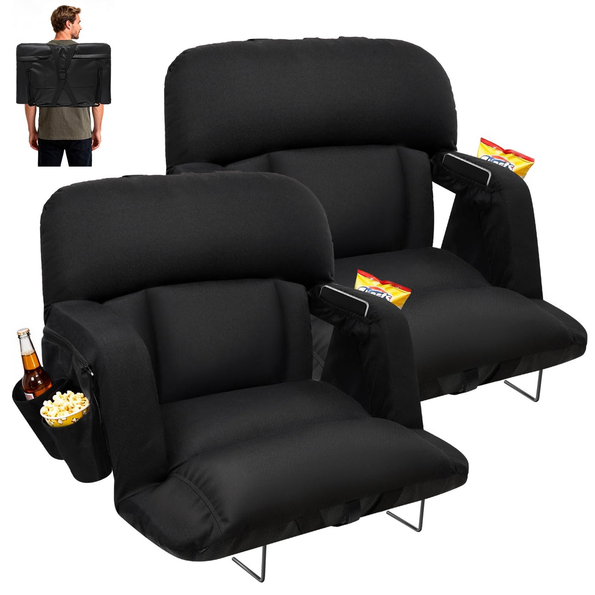 25'' Stadium Seat with Back Support, 2pcs K213