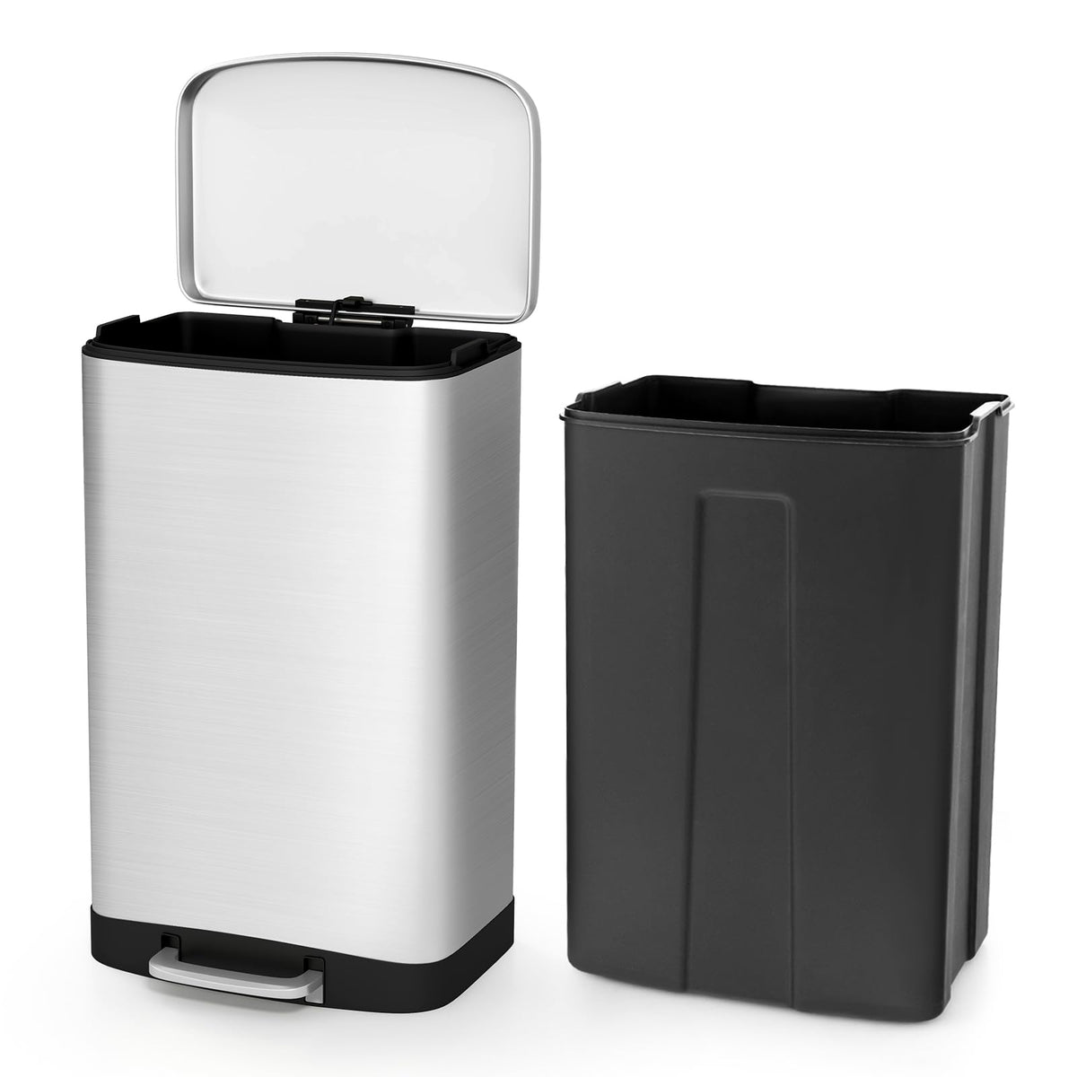 13.2 Gal Stainless Steel Step-on Trash Can W132913