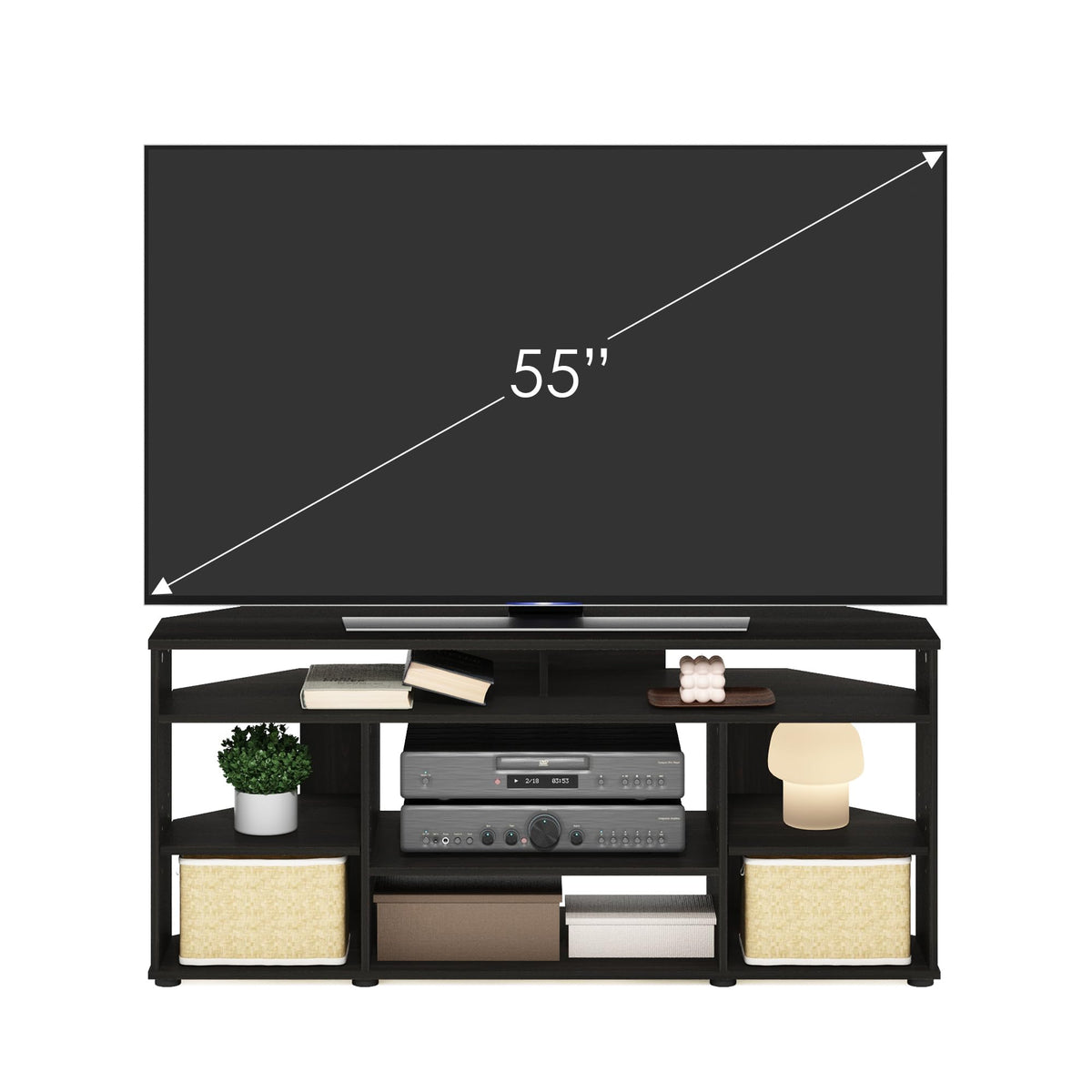 4-Tier Corner TV Stand with Storage Shelf I891
