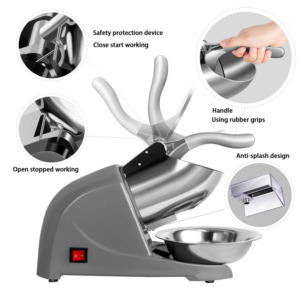 Ice Shaver Machine with Ice Tray K315