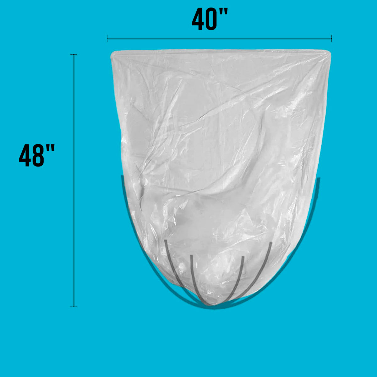 40-45 Gallon Clear Heavy Duty Plastic Trash Bags, 125 Count H70847