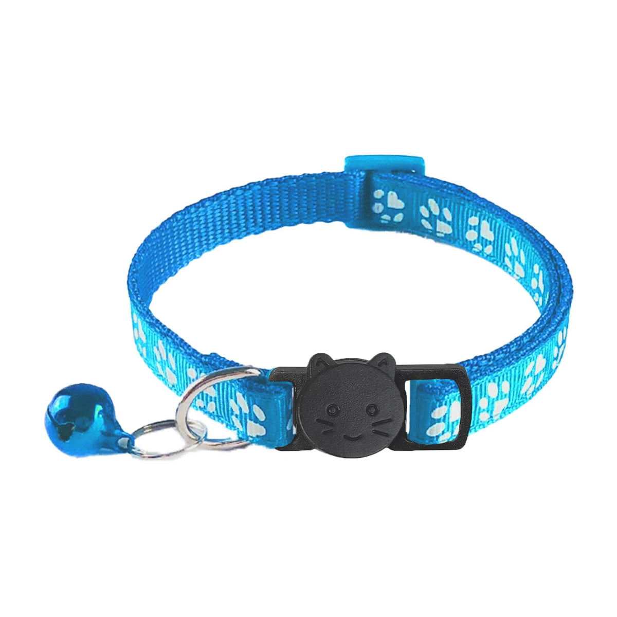2 Pack Breakaway Cat Collars with Bells, Reflective, Claw Print, Sky Blue C126