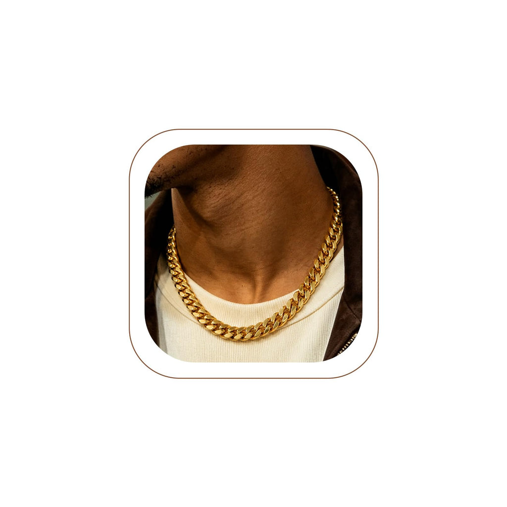 Stainless Steel Cuban Link Chain Necklace X567