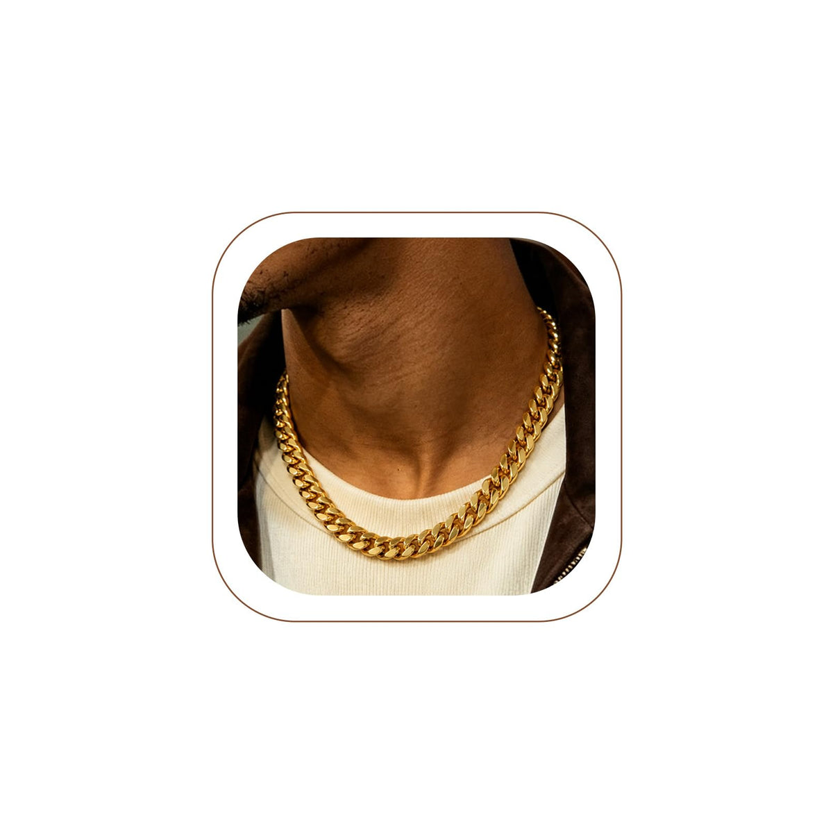 Stainless Steel Cuban Link Chain Necklace X567