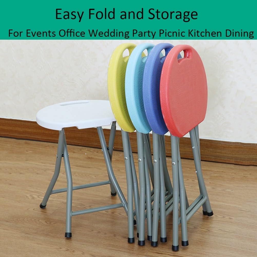 Black 18 Inch Folding Stool with Handle K6841