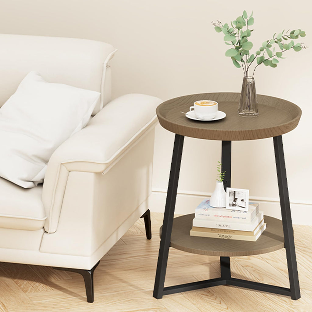 Round 2 Tier End Table with Storage Shelf G531