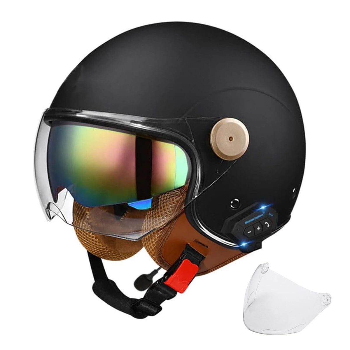 3/4 Open Face Motorcycle Helmet Dual Visors DOT Approved O72173