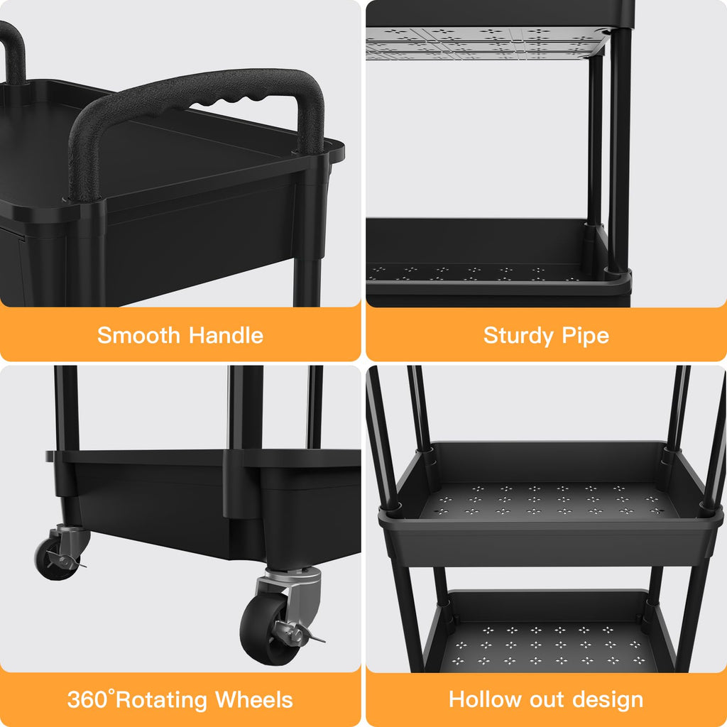 3 Tier Rolling Utility Cart with Drawer A27687