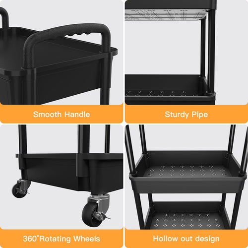 3 Tier Rolling Utility Cart with Drawer A27687