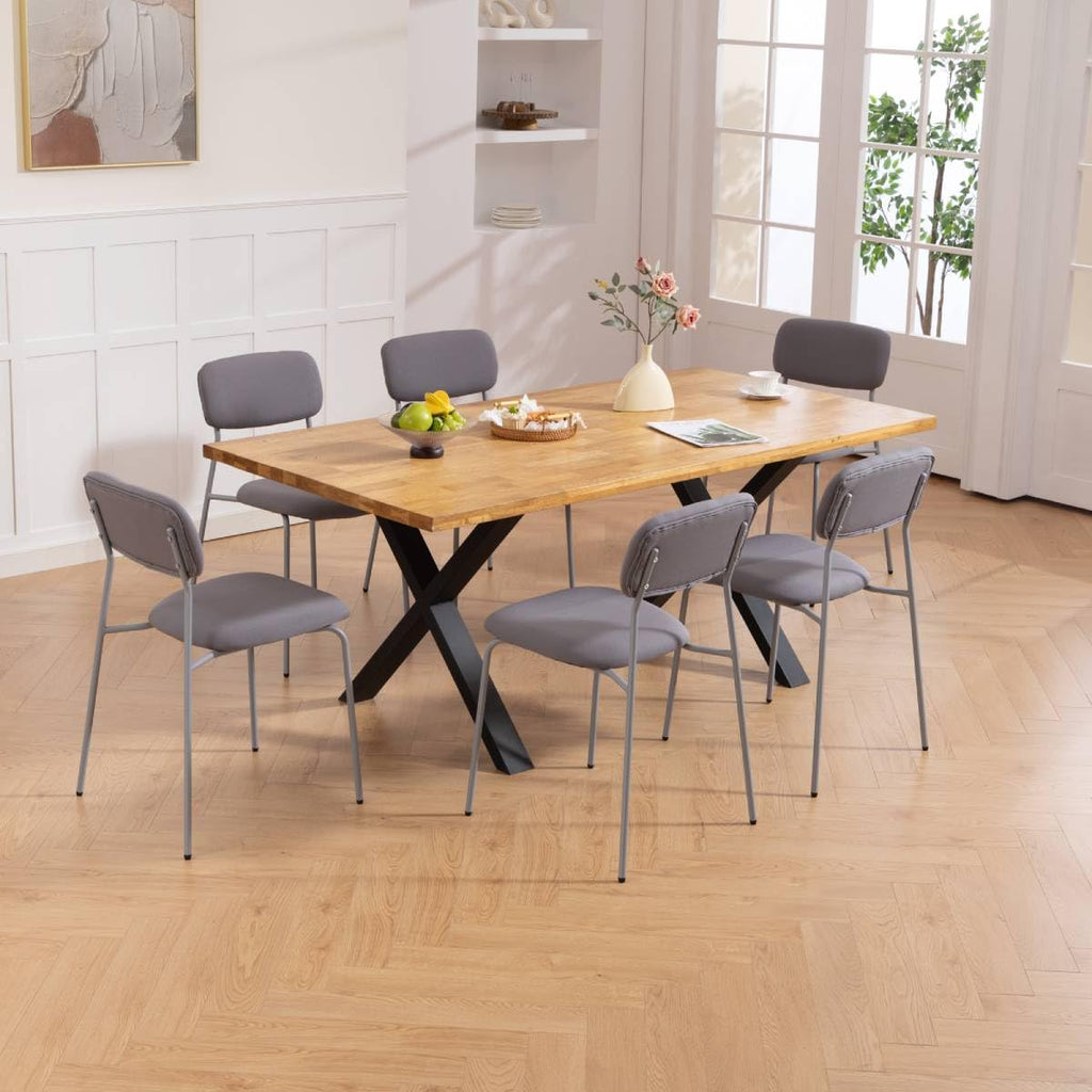 Grey Padded Stackable Chairs Set of 4 X48465