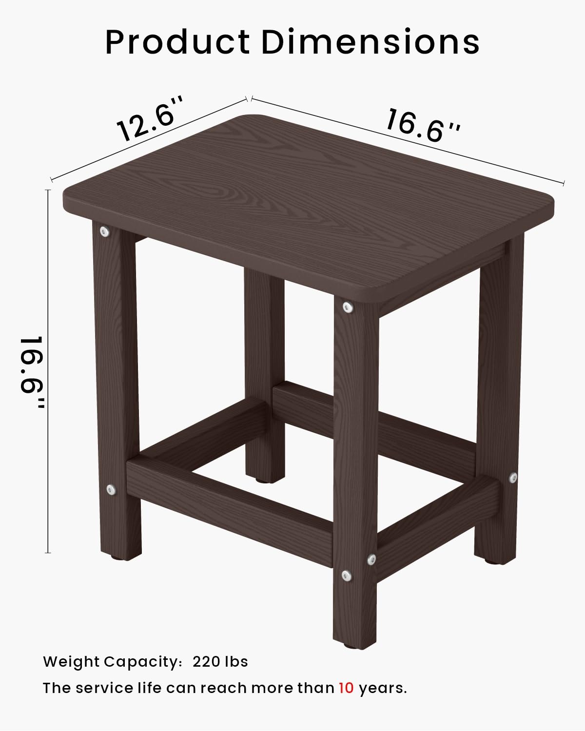 Set of 2 HDPE Outdoor Side Table Y6120