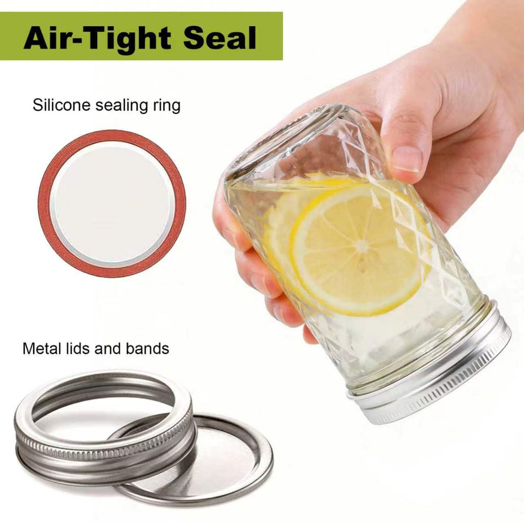 12 Pack Glass Mason Jars with Lids 16 oz & 8 oz I399177