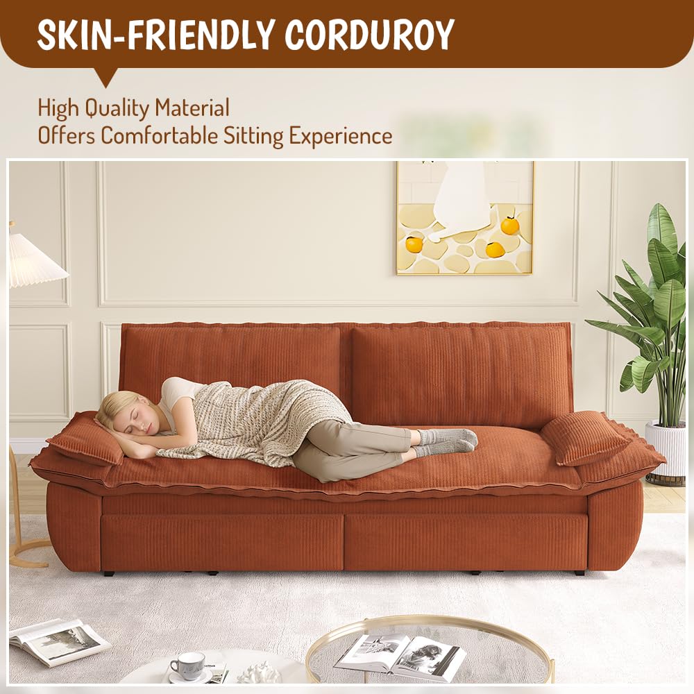 Orange Velvet Two Seater Sofa E59425