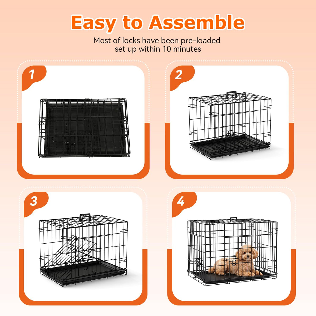24" Foldable Metal Dog Crate E294789