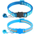 2 Pack Breakaway Cat Collars with Bells, Reflective, Claw Print, Sky Blue C126