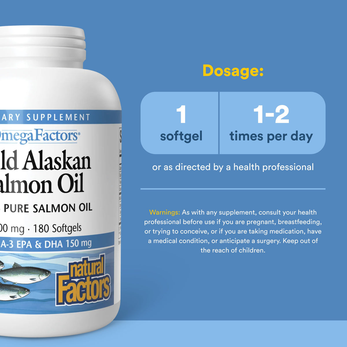 Wild Alaskan Salmon Oil 1,000 mg Omega-3 180 Softgels K2776