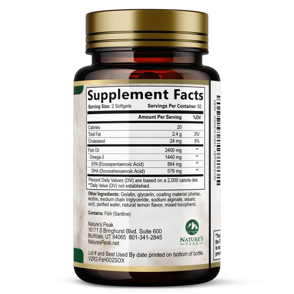 2400mg Omega 3 Fish Oil Softgels Q6236