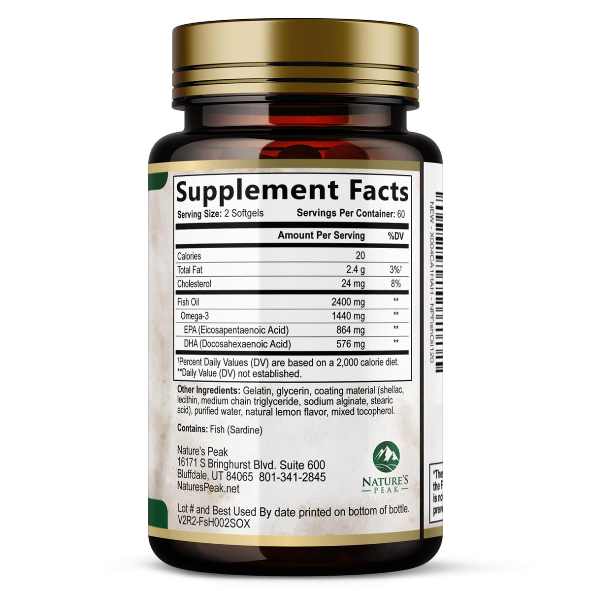 2400mg Omega 3 Fish Oil Softgels Q6236