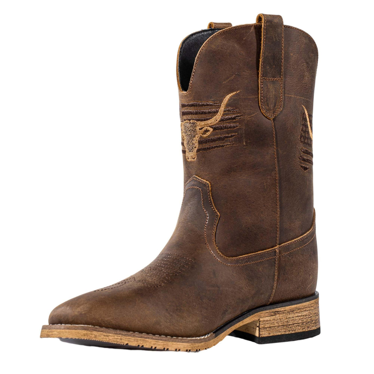 Cowboy Boots Wide Square Toe Slip Resist I569