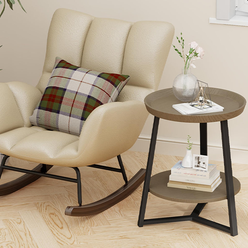 Round 2 Tier End Table with Storage Shelf G531