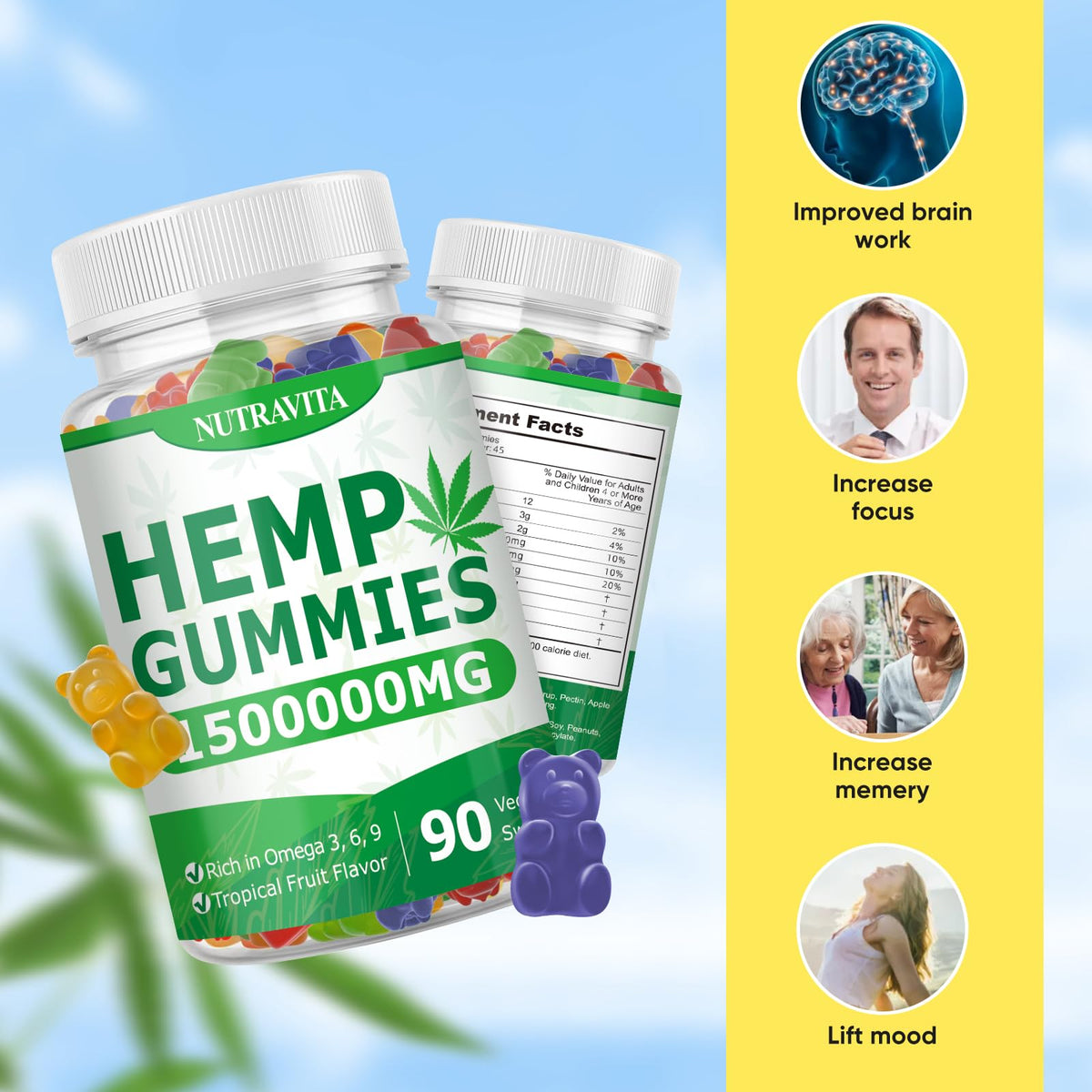Hemp Gummies 90 Gummies V25839