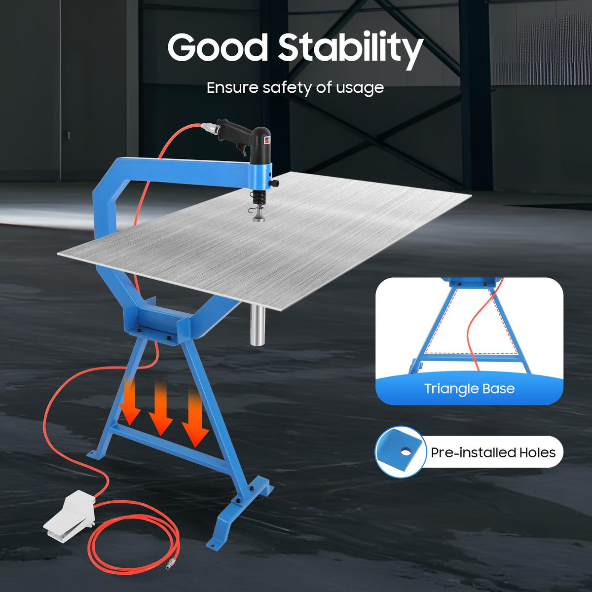 Pneumatic Planishing Hammer Sheet Metal Shaping Machine with Cast-Iron Stand W868195