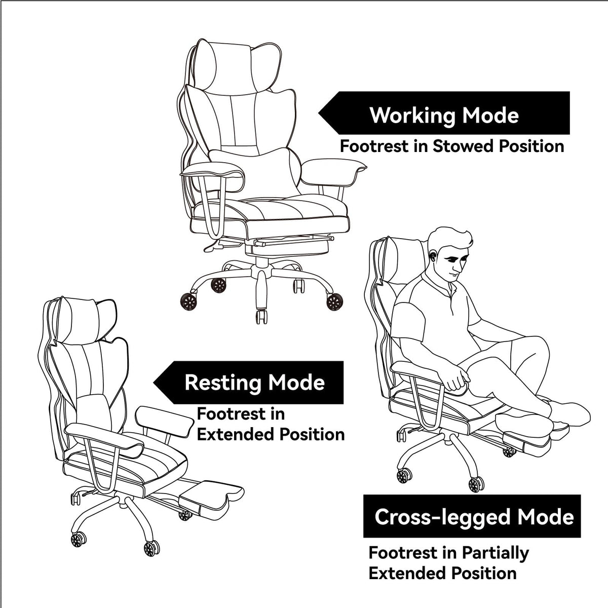 Big and Tall Brown PU Leather Office Chair with Lumbar Support G112