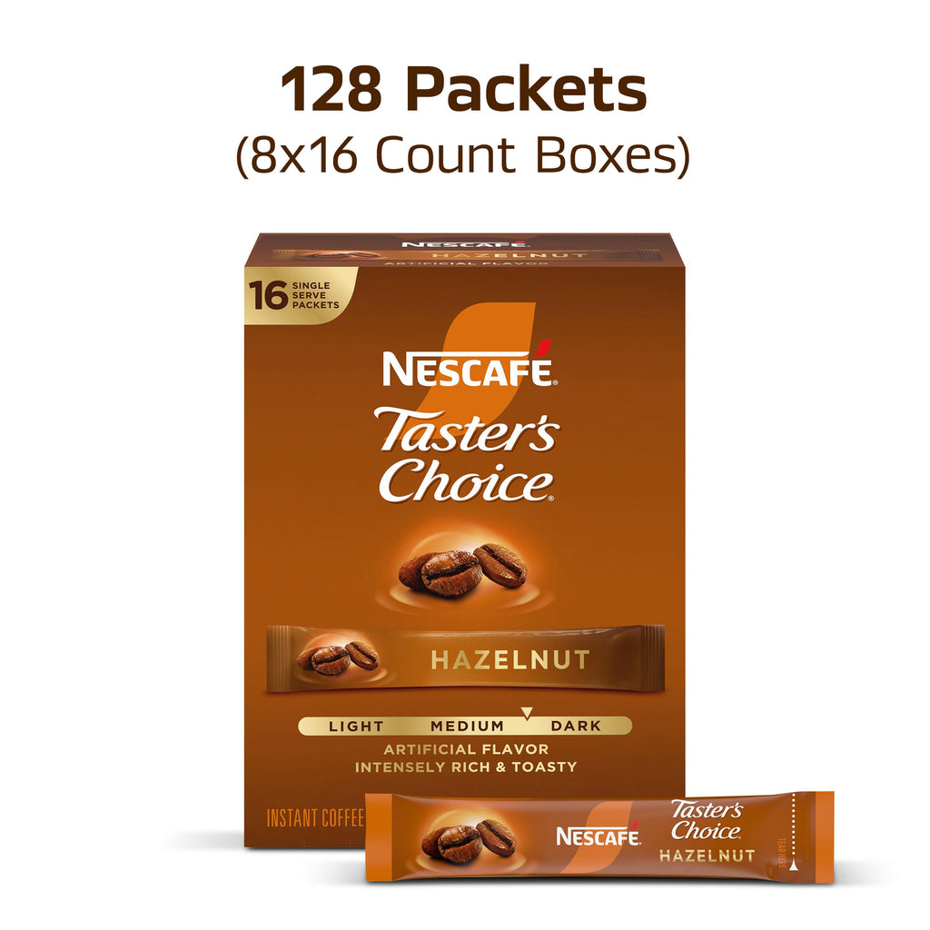 Hazelnut Flavored Coffee 8 Boxes 128 Packets V5105