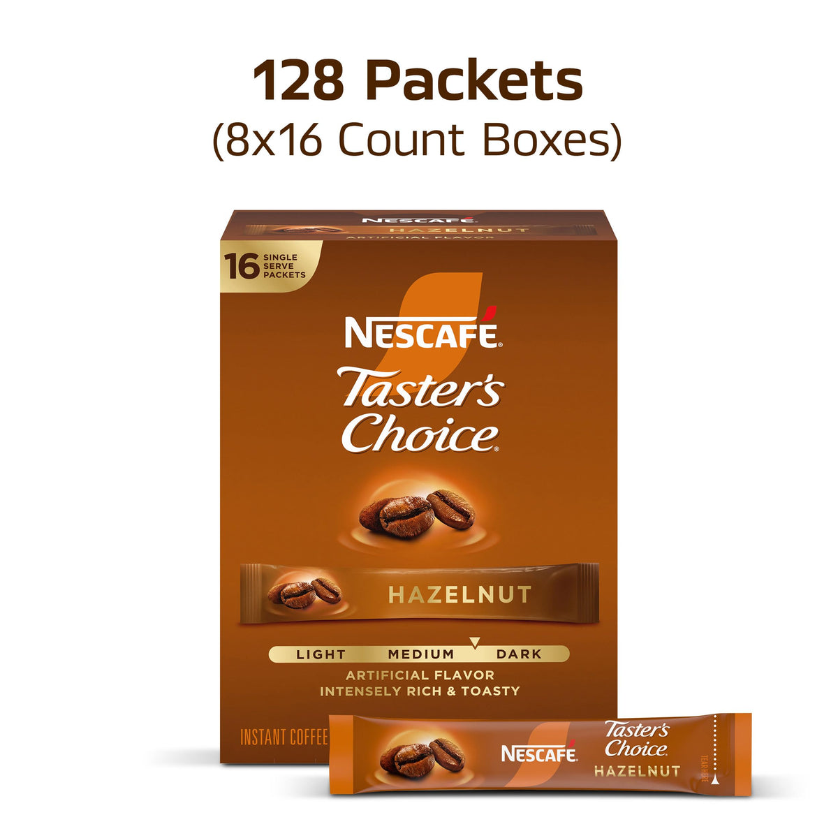 Hazelnut Flavored Coffee 8 Boxes 128 Packets V5105