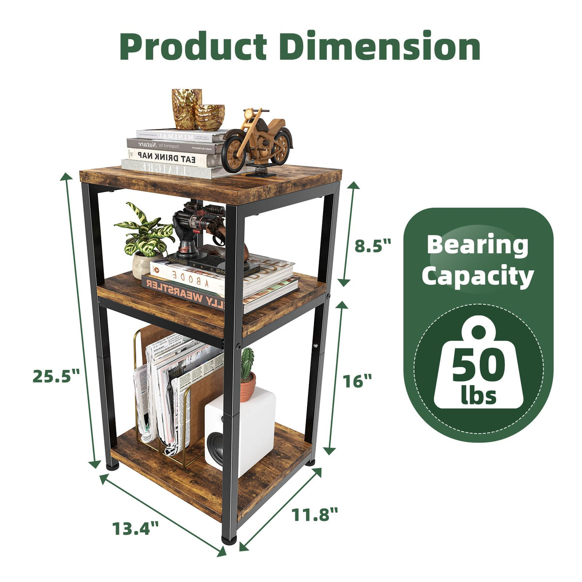 3 Tiers Shelf Side Table U886
