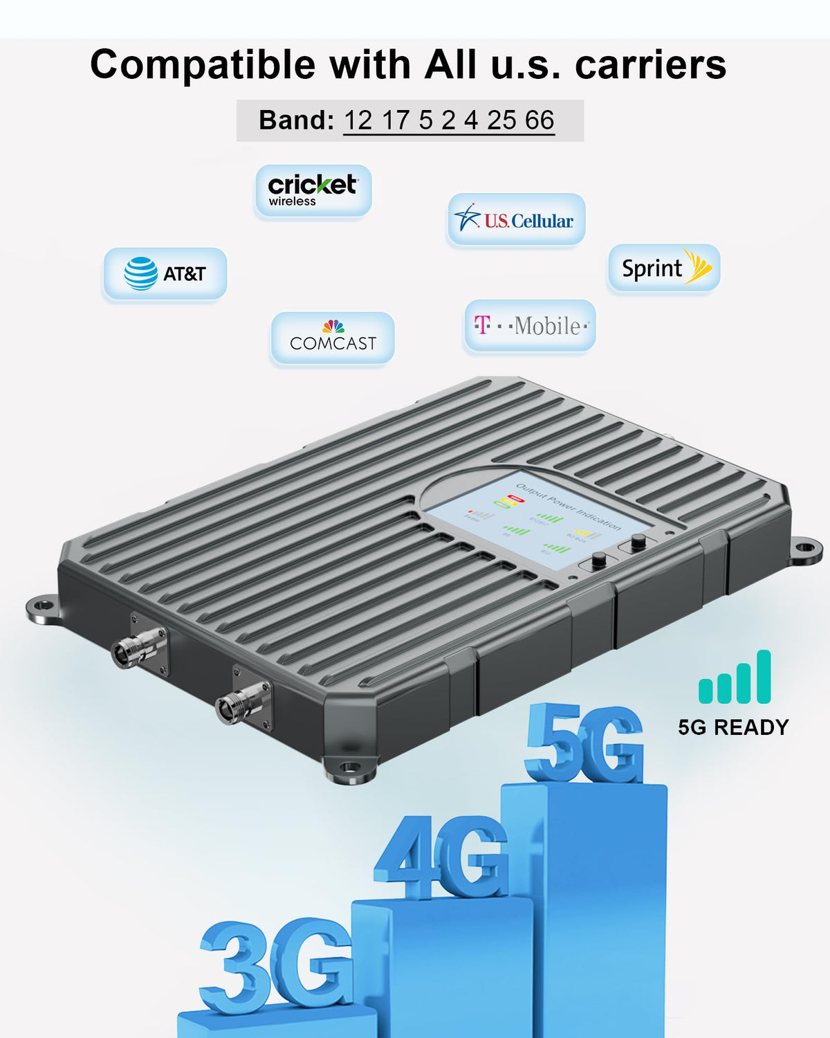 Cell Phone Signal Booster Up to 3000 Sq.Ft 4G LTE 5G Cellular Repeater Y552