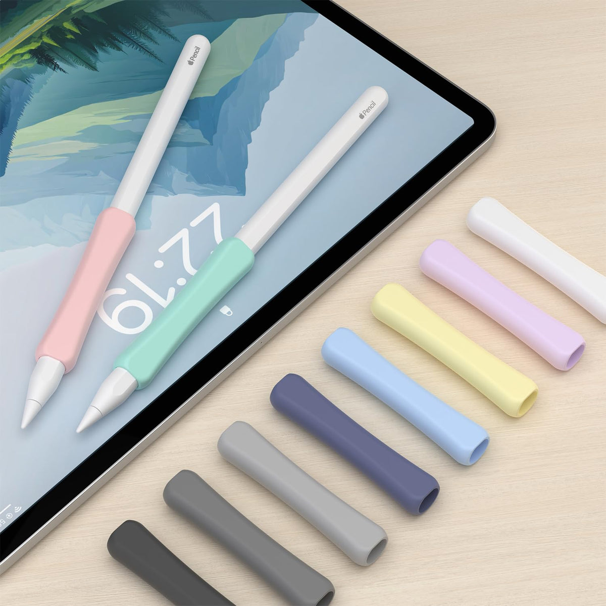 Silicone Grip Compatible with Apple Pencil 2nd Generation, USB-C & Pro (Purple/Pink/Yellow/Green) W205063